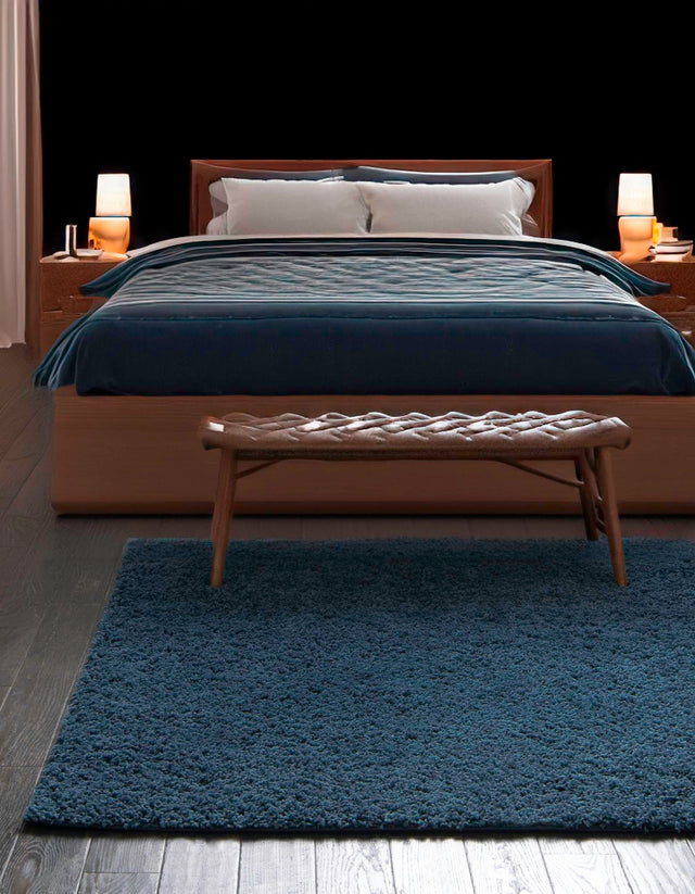 Navy Blue 7' 10 x 7' 10 Everyday Shag Square Area Rug Thick Soft Touch Fluffy & Plush Shaggy Pile 100% Polypropylene With Cotton Backing Durable  Carpet for Sale at Rug Engine