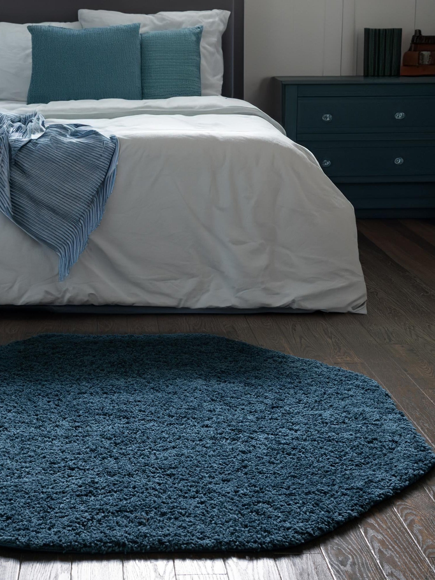 Navy Blue 6' x 6' Everyday Shag Octagon Area Rug Thick Soft Touch Fluffy & Plush Shaggy Pile 100% Polypropylene With Cotton Backing Durable  Carpet for Sale at Rug Engine