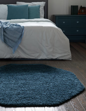 Navy Blue 6' x 6' Everyday Shag Octagon Area Rug Thick Soft Touch Fluffy & Plush Shaggy Pile 100% Polypropylene With Cotton Backing Durable  Carpet for Sale at Rug Engine