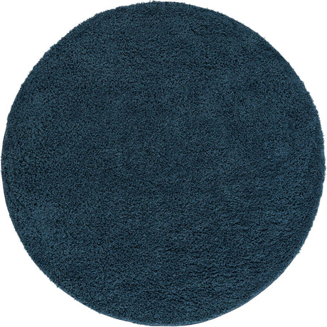 Navy Blue 7' x 7' Everyday Shag Round Area Rug Thick Soft Touch Fluffy & Plush Shaggy Pile 100% Polypropylene With Cotton Backing Durable  Carpet for Sale at Rug Engine