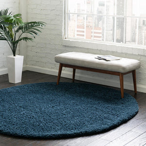 Navy Blue 10' 2 x 10' 2 Everyday Shag Round Area Rug Thick Soft Touch Fluffy & Plush Shaggy Pile 100% Polypropylene With Cotton Backing Durable  Carpet for Sale at Rug Engine