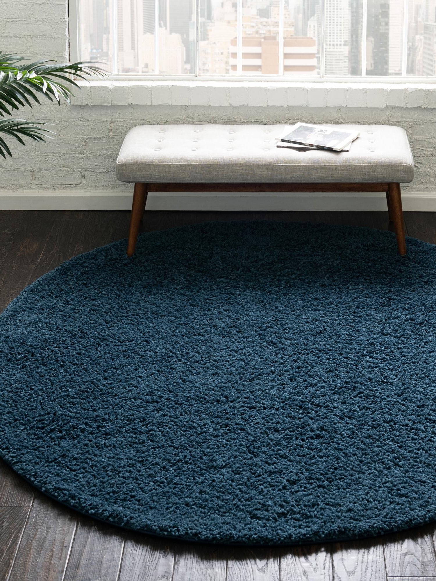Navy Blue 5' x 5' Everyday Shag Round Area Rug Thick Soft Touch Fluffy & Plush Shaggy Pile 100% Polypropylene With Cotton Backing Durable  Carpet for Sale at Rug Engine