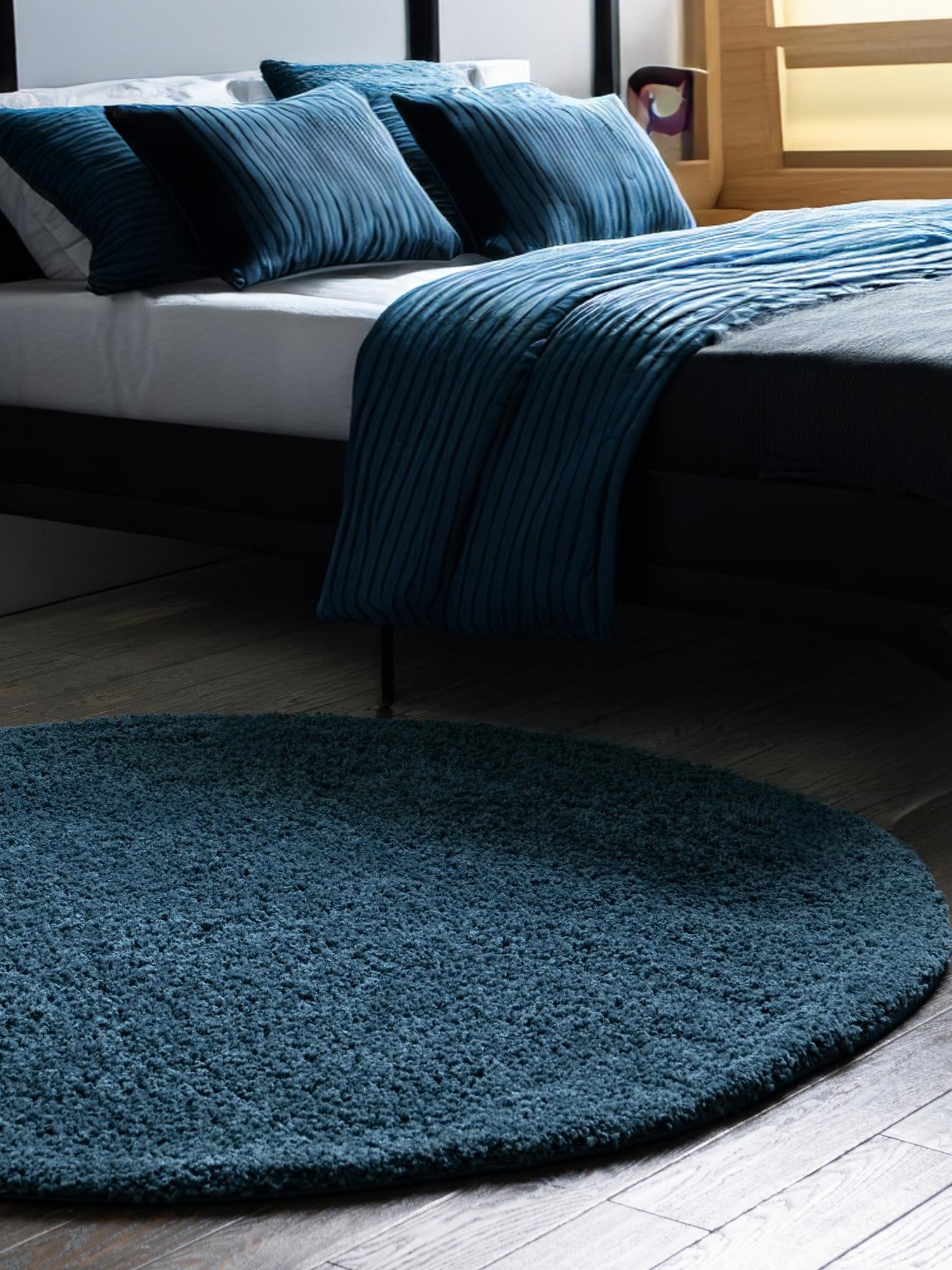 Navy Blue 10' 2 x 10' 2 Everyday Shag Round Area Rug Thick Soft Touch Fluffy & Plush Shaggy Pile 100% Polypropylene With Cotton Backing Durable  Carpet for Sale at Rug Engine