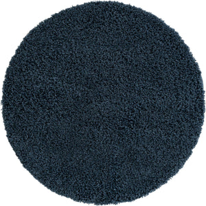 Navy Blue 4' x 4' Everyday Shag Round Area Rug Thick Soft Touch Fluffy & Plush Shaggy Pile 100% Polypropylene With Cotton Backing Durable  Carpet for Sale at Rug Engine