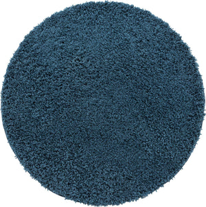 Navy Blue 3' 3 x 3' 3 Everyday Shag Round Area Rug Thick Soft Touch Fluffy & Plush Shaggy Pile 100% Polypropylene With Cotton Backing Durable  Carpet for Sale at Rug Engine