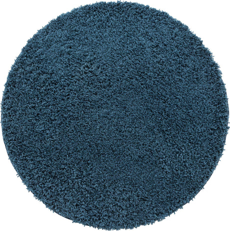 Navy Blue 3' 3 x 3' 3 Everyday Shag Round Area Rug Thick Soft Touch Fluffy & Plush Shaggy Pile 100% Polypropylene With Cotton Backing Durable  Carpet for Sale at Rug Engine