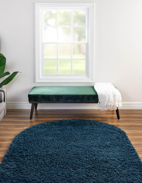 Navy Blue 8' x 10' Everyday Shag Oval Area Rug Thick Soft Touch Fluffy & Plush Shaggy Pile 100% Polypropylene With Cotton Backing Durable  Carpet for Sale at Rug Engine