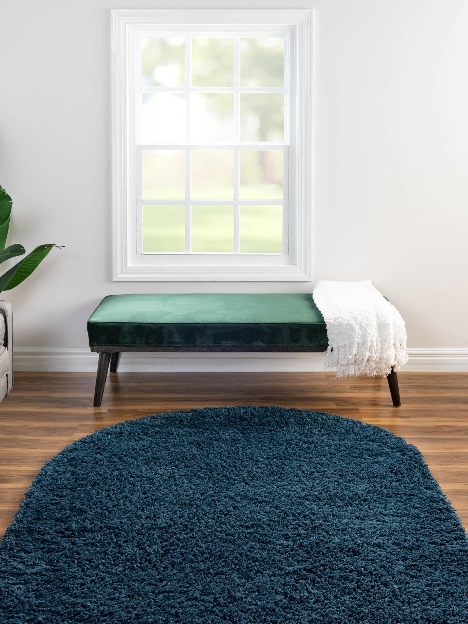 Navy Blue 5' x 8' Everyday Shag Oval Area Rug Thick Soft Touch Fluffy & Plush Shaggy Pile 100% Polypropylene With Cotton Backing Durable  Carpet for Sale at Rug Engine