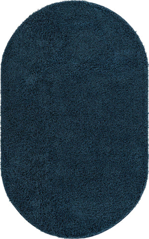 Navy Blue 5' x 8' Everyday Shag Oval Area Rug Thick Soft Touch Fluffy & Plush Shaggy Pile 100% Polypropylene With Cotton Backing Durable  Carpet for Sale at Rug Engine