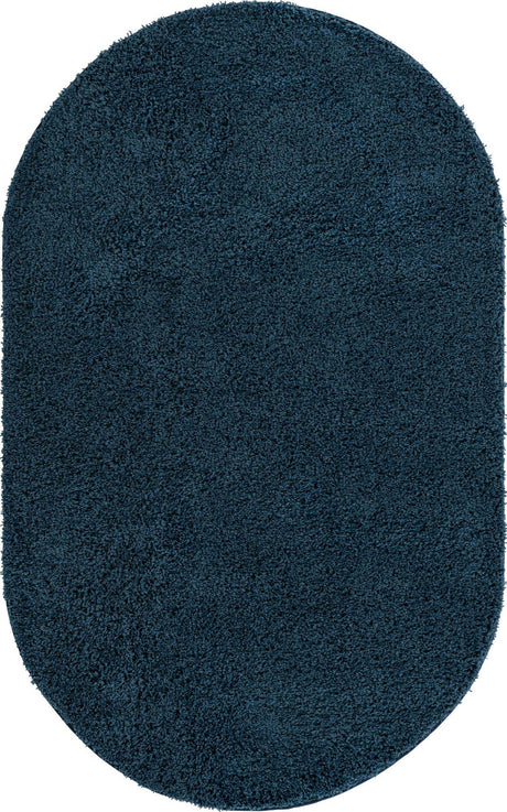 Navy Blue 5' x 8' Everyday Shag Oval Area Rug Thick Soft Touch Fluffy & Plush Shaggy Pile 100% Polypropylene With Cotton Backing Durable  Carpet for Sale at Rug Engine