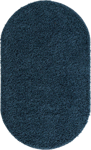 Navy Blue 3' 3 x 5' 3 Everyday Shag Oval Area Rug Thick Soft Touch Fluffy & Plush Shaggy Pile 100% Polypropylene With Cotton Backing Durable  Carpet for Sale at Rug Engine