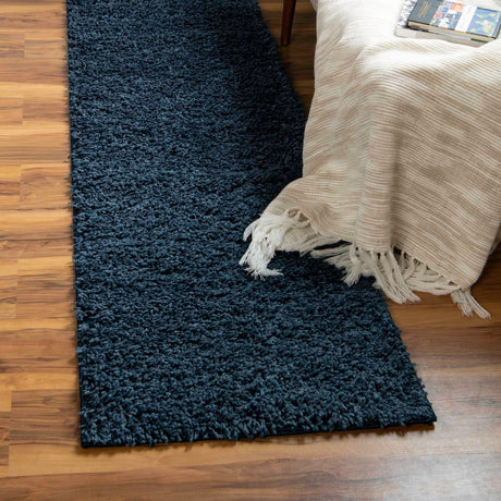 Navy Blue 2' 6 x 19' 8 Everyday Shag Runner Area Rug Thick Soft Touch Fluffy & Plush Shaggy Pile 100% Polypropylene With Cotton Backing Durable  Carpet for Sale at Rug Engine