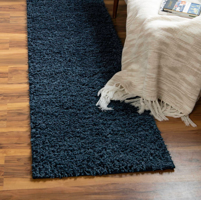 Navy Blue 2' 6 x 19' 8 Everyday Shag Runner Area Rug Thick Soft Touch Fluffy & Plush Shaggy Pile 100% Polypropylene With Cotton Backing Durable  Carpet for Sale at Rug Engine