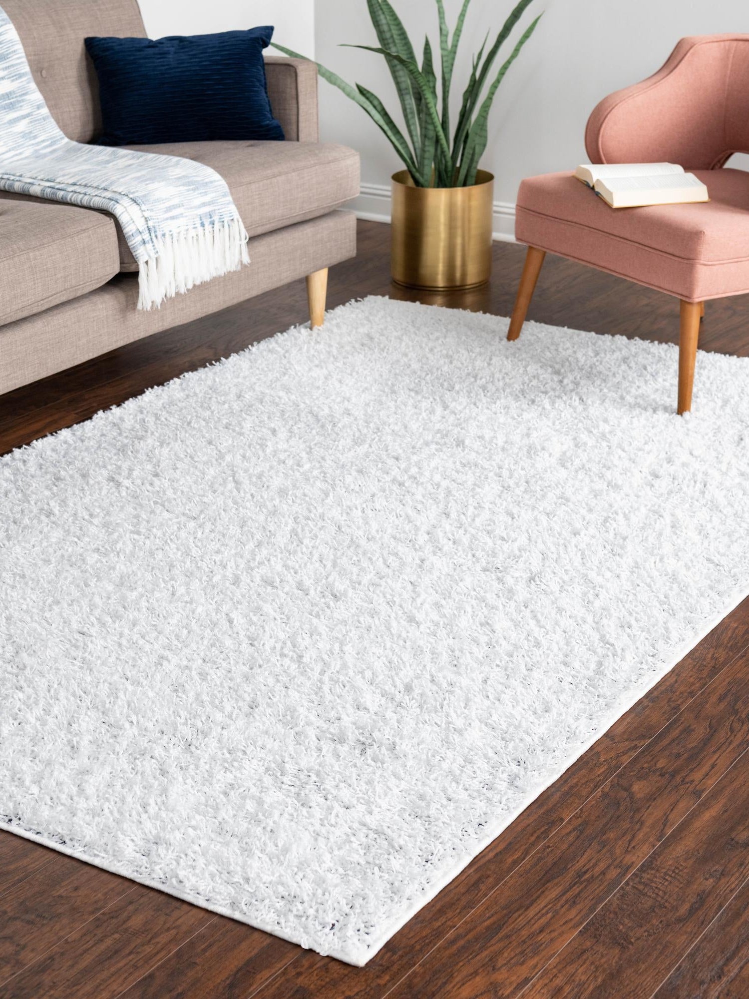 Snow White 2' 2 x 3' Everyday Shag Rectangle Area Rug Thick Soft Touch Fluffy & Plush Shaggy Pile 100% Polypropylene With Cotton Backing Durable  Carpet for Sale at Rug Engine