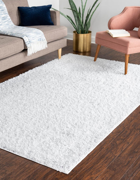 Snow White 7' x 10' Everyday Shag Rectangle Area Rug Thick Soft Touch Fluffy & Plush Shaggy Pile 100% Polypropylene With Cotton Backing Durable  Carpet for Sale at Rug Engine