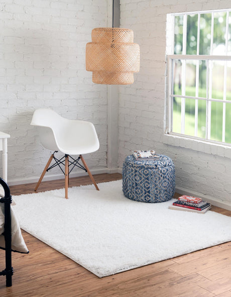 Snow White 5' x 5' Everyday Shag Square Area Rug Thick Soft Touch Fluffy & Plush Shaggy Pile 100% Polypropylene With Cotton Backing Durable  Carpet for Sale at Rug Engine