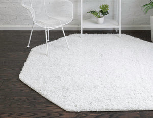 Snow White 4' x 4' Everyday Shag Octagon Area Rug Thick Soft Touch Fluffy & Plush Shaggy Pile 100% Polypropylene With Cotton Backing Durable  Carpet for Sale at Rug Engine