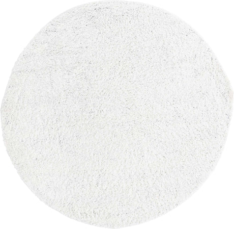 Snow White 7' 10 x 7' 10 Everyday Shag Round Area Rug Thick Soft Touch Fluffy & Plush Shaggy Pile 100% Polypropylene With Cotton Backing Durable  Carpet for Sale at Rug Engine