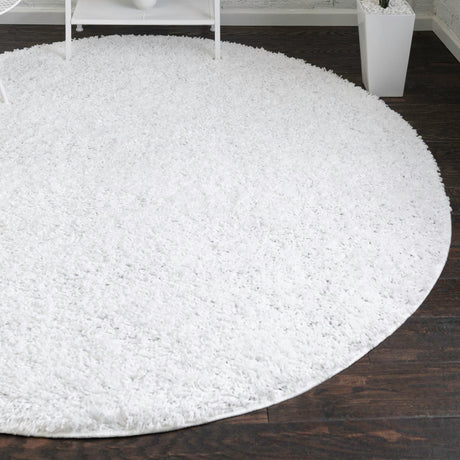 Snow White 10' 2 x 10' 2 Everyday Shag Round Area Rug Thick Soft Touch Fluffy & Plush Shaggy Pile 100% Polypropylene With Cotton Backing Durable  Carpet for Sale at Rug Engine