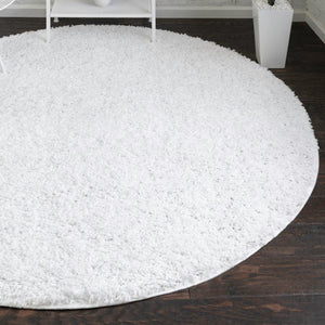 Snow White 12' 4 x 12' 4 Everyday Shag Round Area Rug Thick Soft Touch Fluffy & Plush Shaggy Pile 100% Polypropylene With Cotton Backing Durable  Carpet for Sale at Rug Engine