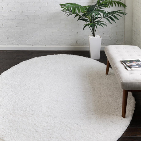 Snow White 5' x 8' Everyday Shag Oval Area Rug Thick Soft Touch Fluffy & Plush Shaggy Pile 100% Polypropylene With Cotton Backing Durable  Carpet for Sale at Rug Engine