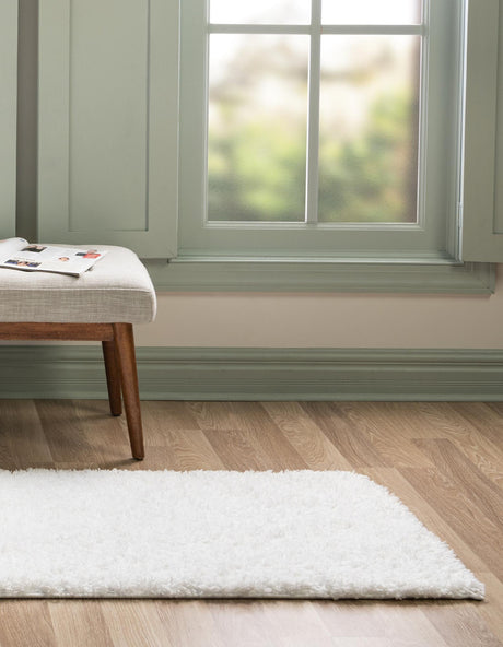 Snow White 2' 6 x 10' Everyday Shag Runner Area Rug Thick Soft Touch Fluffy & Plush Shaggy Pile 100% Polypropylene With Cotton Backing Durable  Carpet for Sale at Rug Engine