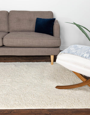 Ivory 3' 3 x 5' 3 Everyday Shag Rectangle Area Rug Thick Soft Touch Fluffy & Plush Shaggy Pile 100% Polypropylene With Cotton Backing Durable  Carpet for Sale at Rug Engine