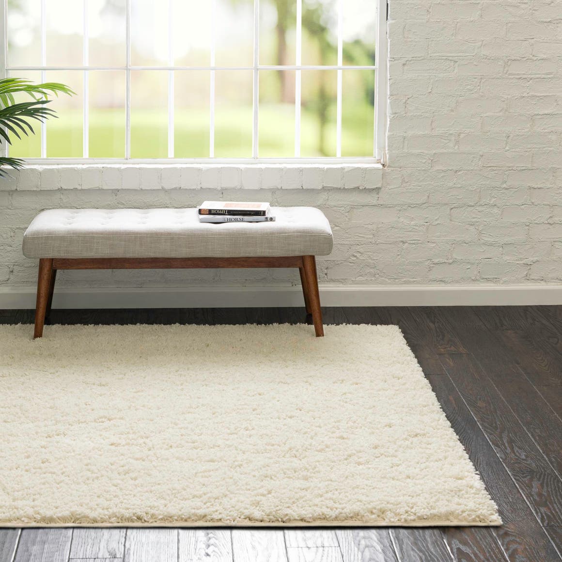 Ivory 7' 10 x 7' 10 Everyday Shag Square Area Rug Thick Soft Touch Fluffy & Plush Shaggy Pile 100% Polypropylene With Cotton Backing Durable  Carpet for Sale at Rug Engine