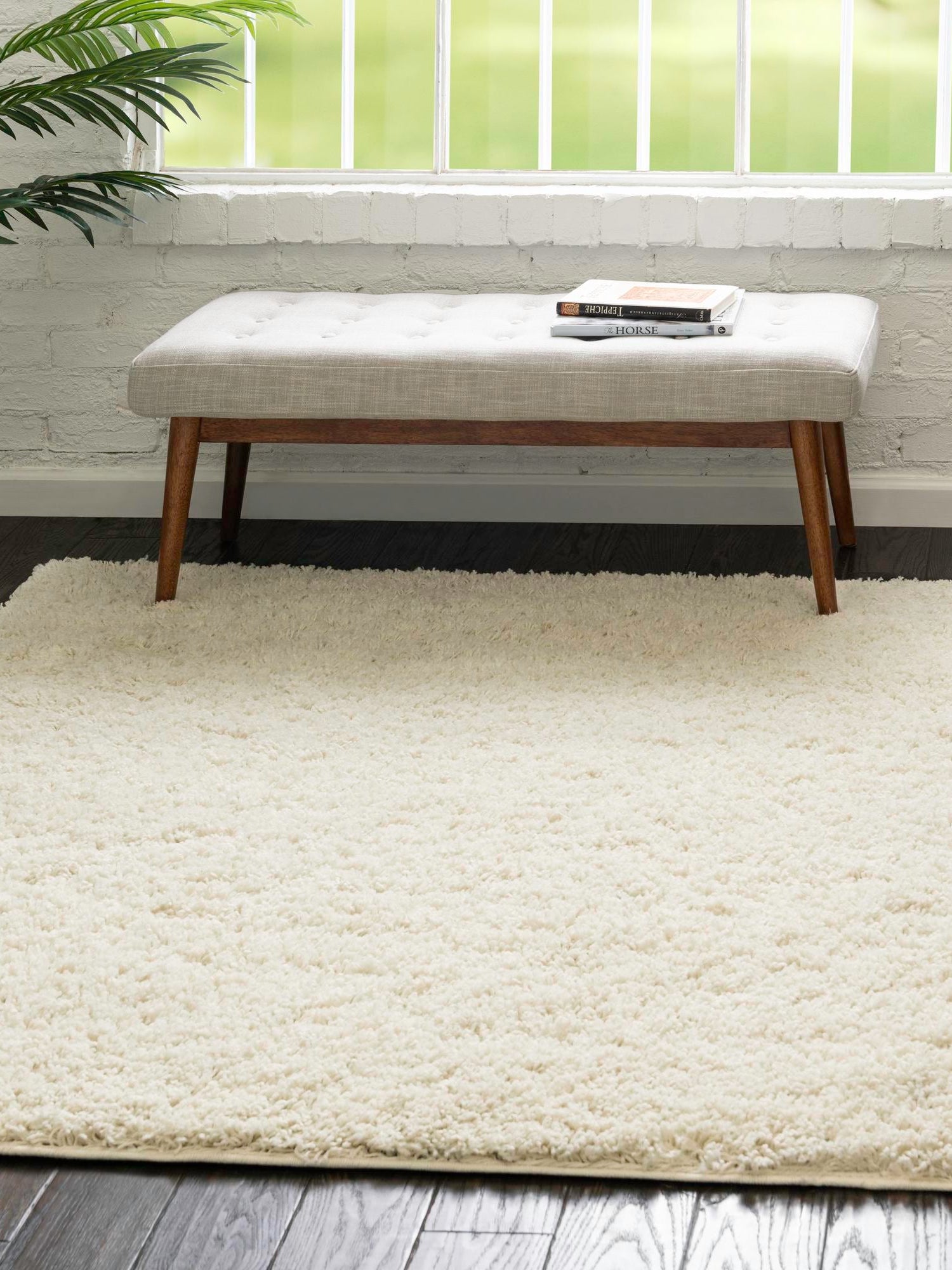 Ivory 7' 10 x 7' 10 Everyday Shag Square Area Rug Thick Soft Touch Fluffy & Plush Shaggy Pile 100% Polypropylene With Cotton Backing Durable  Carpet for Sale at Rug Engine
