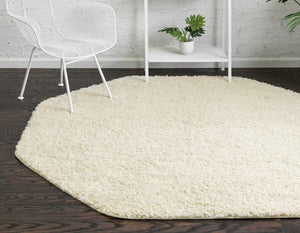 Ivory 4' x 4' Everyday Shag Octagon Area Rug Thick Soft Touch Fluffy & Plush Shaggy Pile 100% Polypropylene With Cotton Backing Durable  Carpet for Sale at Rug Engine