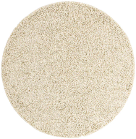 Ivory 7' x 7' Everyday Shag Round Rug