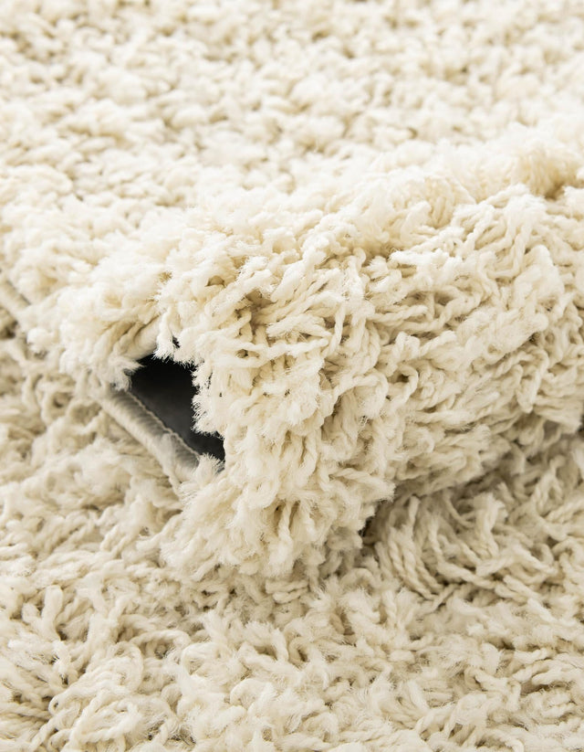 Ivory 7' x 7' Everyday Shag Round Area Rug Thick Soft Touch Fluffy & Plush Shaggy Pile 100% Polypropylene With Cotton Backing Durable  Carpet for Sale at Rug Engine