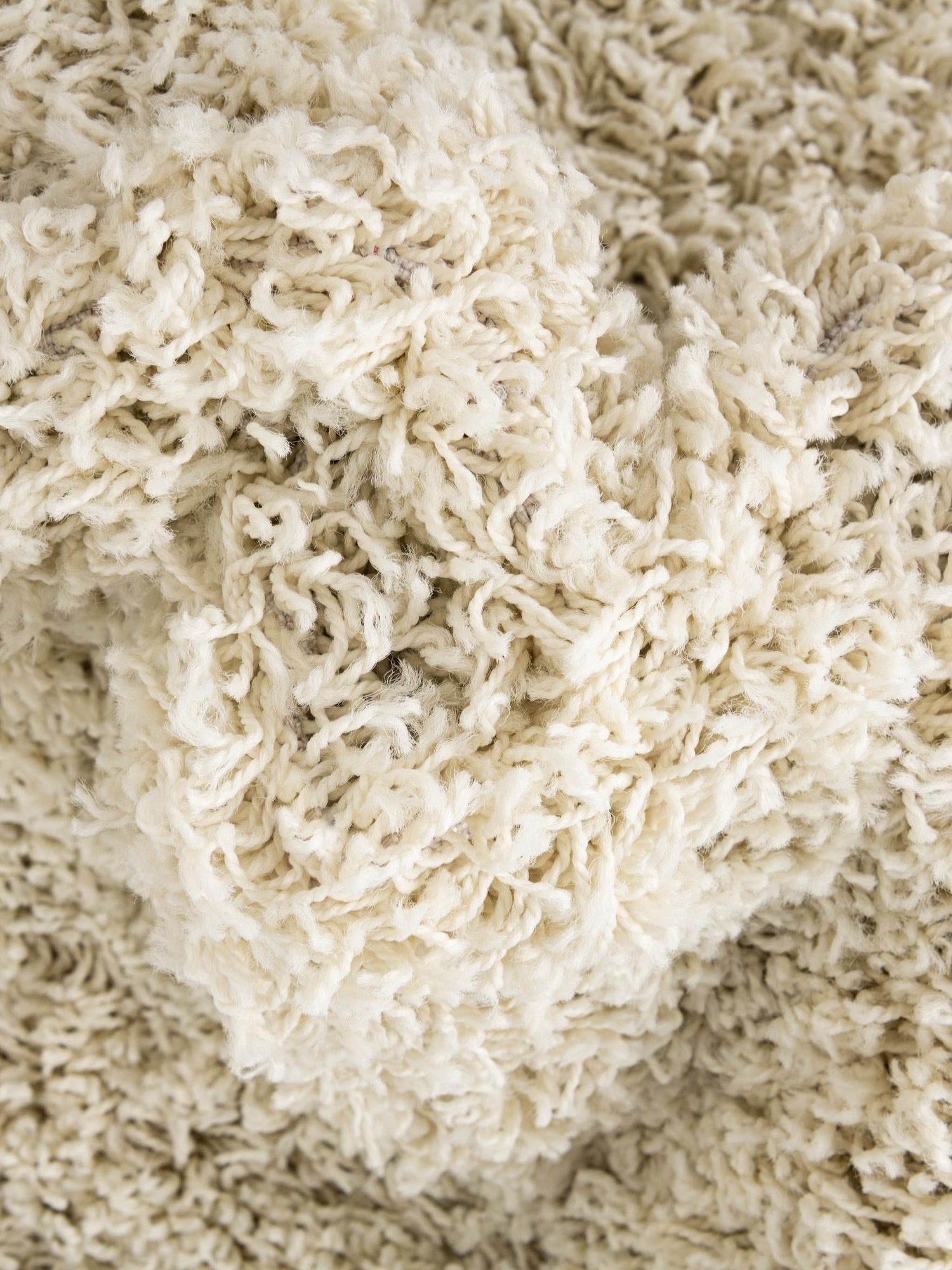 Ivory 4' x 4' Everyday Shag Round Area Rug Thick Soft Touch Fluffy & Plush Shaggy Pile 100% Polypropylene With Cotton Backing Durable  Carpet for Sale at Rug Engine