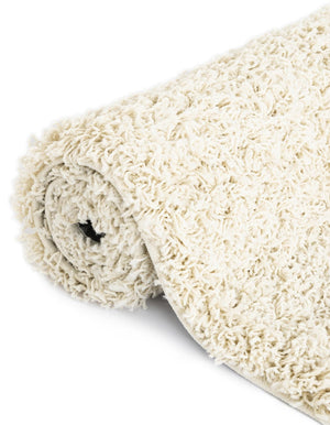 Ivory 4' x 4' Everyday Shag Round Area Rug Thick Soft Touch Fluffy & Plush Shaggy Pile 100% Polypropylene With Cotton Backing Durable  Carpet for Sale at Rug Engine