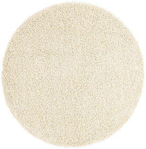Ivory 6' x 6' Everyday Shag Round Area Rug Thick Soft Touch Fluffy & Plush Shaggy Pile 100% Polypropylene With Cotton Backing Durable  Carpet for Sale at Rug Engine