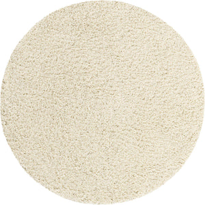 Ivory 5' x 5' Everyday Shag Round Area Rug Thick Soft Touch Fluffy & Plush Shaggy Pile 100% Polypropylene With Cotton Backing Durable  Carpet for Sale at Rug Engine