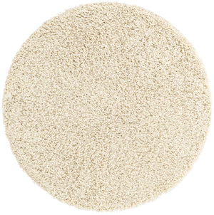 Ivory 4' x 4' Everyday Shag Round Area Rug Thick Soft Touch Fluffy & Plush Shaggy Pile 100% Polypropylene With Cotton Backing Durable  Carpet for Sale at Rug Engine