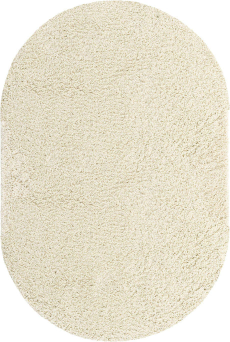 Ivory 8' x 10' Everyday Shag Oval Area Rug Thick Soft Touch Fluffy & Plush Shaggy Pile 100% Polypropylene With Cotton Backing Durable  Carpet for Sale at Rug Engine