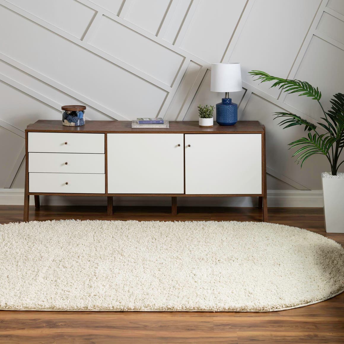 Ivory 5' x 8' Everyday Shag Oval Area Rug Thick Soft Touch Fluffy & Plush Shaggy Pile 100% Polypropylene With Cotton Backing Durable  Carpet for Sale at Rug Engine