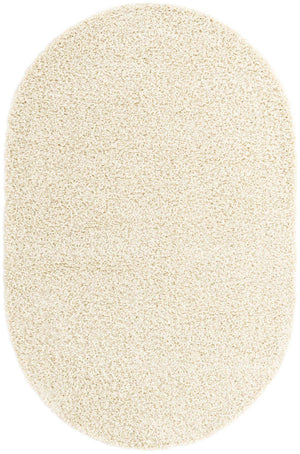 Ivory 5' x 8' Everyday Shag Oval Area Rug Thick Soft Touch Fluffy & Plush Shaggy Pile 100% Polypropylene With Cotton Backing Durable  Carpet for Sale at Rug Engine