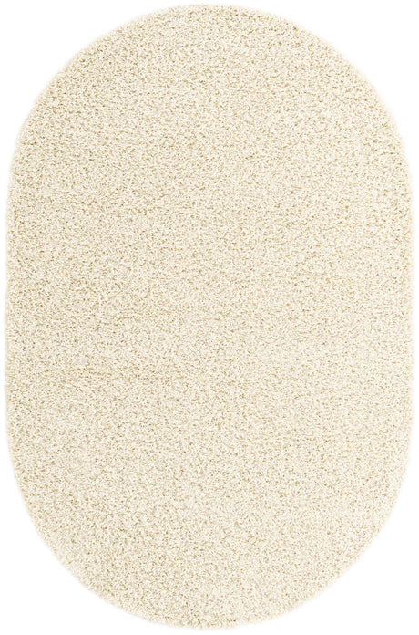 Ivory 5' x 8' Everyday Shag Oval Area Rug Thick Soft Touch Fluffy & Plush Shaggy Pile 100% Polypropylene With Cotton Backing Durable  Carpet for Sale at Rug Engine