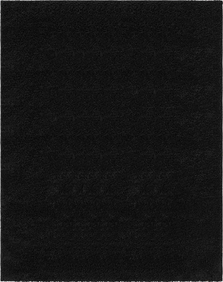 Black 8' x 10' Everyday Shag Rectangle Area Rug Thick Soft Touch Fluffy & Plush Shaggy Pile 100% Polypropylene With Cotton Backing Durable  Carpet for Sale at Rug Engine