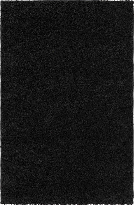 Black 6' x 9' Everyday Shag Rectangle Area Rug Thick Soft Touch Fluffy & Plush Shaggy Pile 100% Polypropylene With Cotton Backing Durable  Carpet for Sale at Rug Engine
