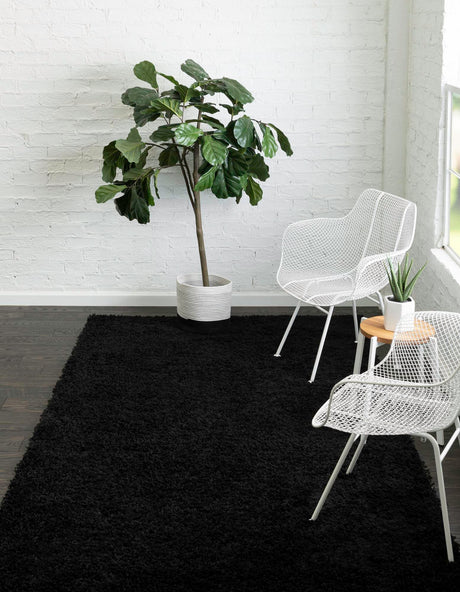 Black 3' 3 x 5' 3 Everyday Shag Rectangle Area Rug Thick Soft Touch Fluffy & Plush Shaggy Pile 100% Polypropylene With Cotton Backing Durable  Carpet for Sale at Rug Engine