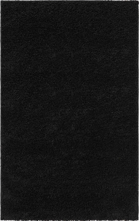 Black 5' x 8' Everyday Shag Rectangle Area Rug Thick Soft Touch Fluffy & Plush Shaggy Pile 100% Polypropylene With Cotton Backing Durable  Carpet for Sale at Rug Engine