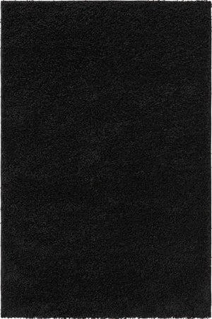 Black 4' x 6' Everyday Shag Rectangle Area Rug Thick Soft Touch Fluffy & Plush Shaggy Pile 100% Polypropylene With Cotton Backing Durable  Carpet for Sale at Rug Engine