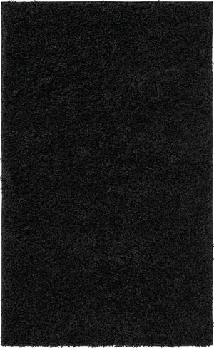 Black 3' 3 x 5' 3 Everyday Shag Rectangle Area Rug Thick Soft Touch Fluffy & Plush Shaggy Pile 100% Polypropylene With Cotton Backing Durable  Carpet for Sale at Rug Engine