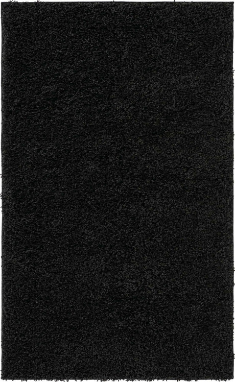 Black 3' 3 x 5' 3 Everyday Shag Rectangle Area Rug Thick Soft Touch Fluffy & Plush Shaggy Pile 100% Polypropylene With Cotton Backing Durable  Carpet for Sale at Rug Engine