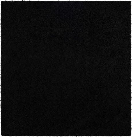 Black 7' 10 x 7' 10 Everyday Shag Square Area Rug Thick Soft Touch Fluffy & Plush Shaggy Pile 100% Polypropylene With Cotton Backing Durable  Carpet for Sale at Rug Engine