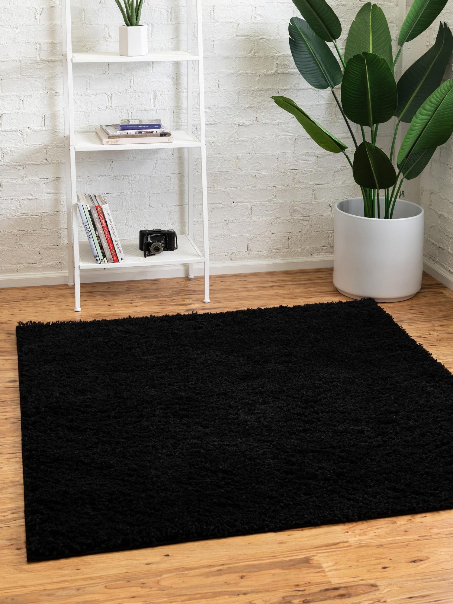 Black 7' 10 x 7' 10 Everyday Shag Square Area Rug Thick Soft Touch Fluffy & Plush Shaggy Pile 100% Polypropylene With Cotton Backing Durable  Carpet for Sale at Rug Engine